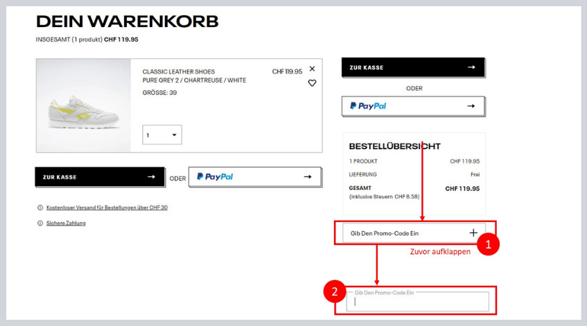 reebok gutscheincode